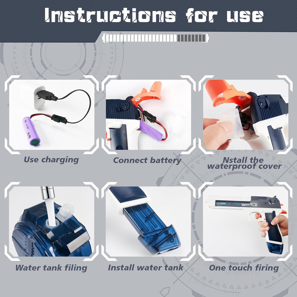 Electric Water Guns for Adults - Automatic Water Gun Powerful, Water Gun with 510cc High Capacity, Electric Squirt Gun, Blue