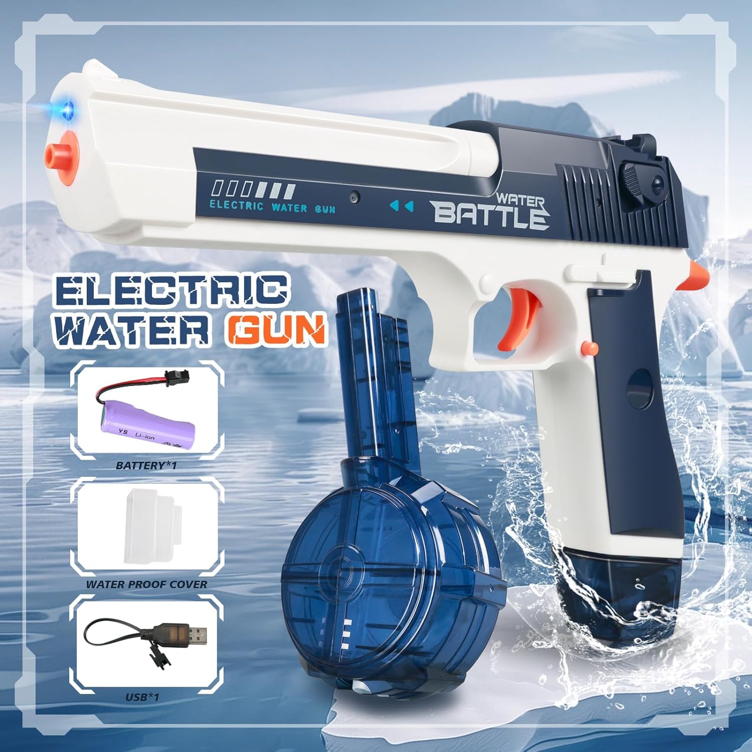 Electric Water Guns for Adults - Automatic Water Gun Powerful, Water Gun with 510cc High Capacity, Electric Squirt Gun, Blue