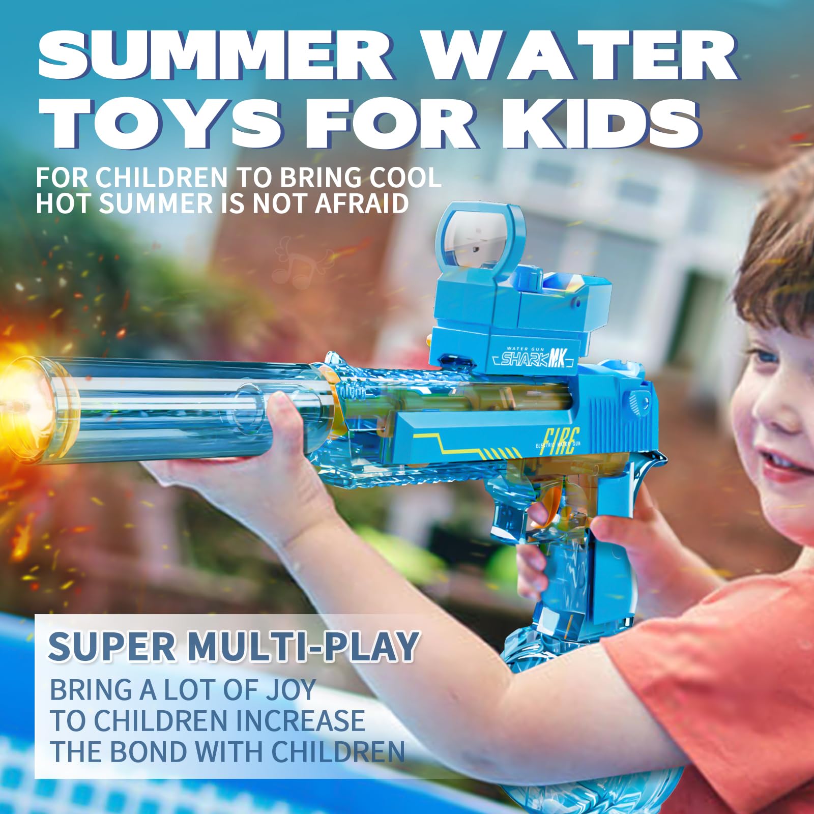 Electric Water Guns for Adults - Automatic Water Gun Powerful, Water Gun with 510cc High Capacity, Electric Squirt Gun, Blue
