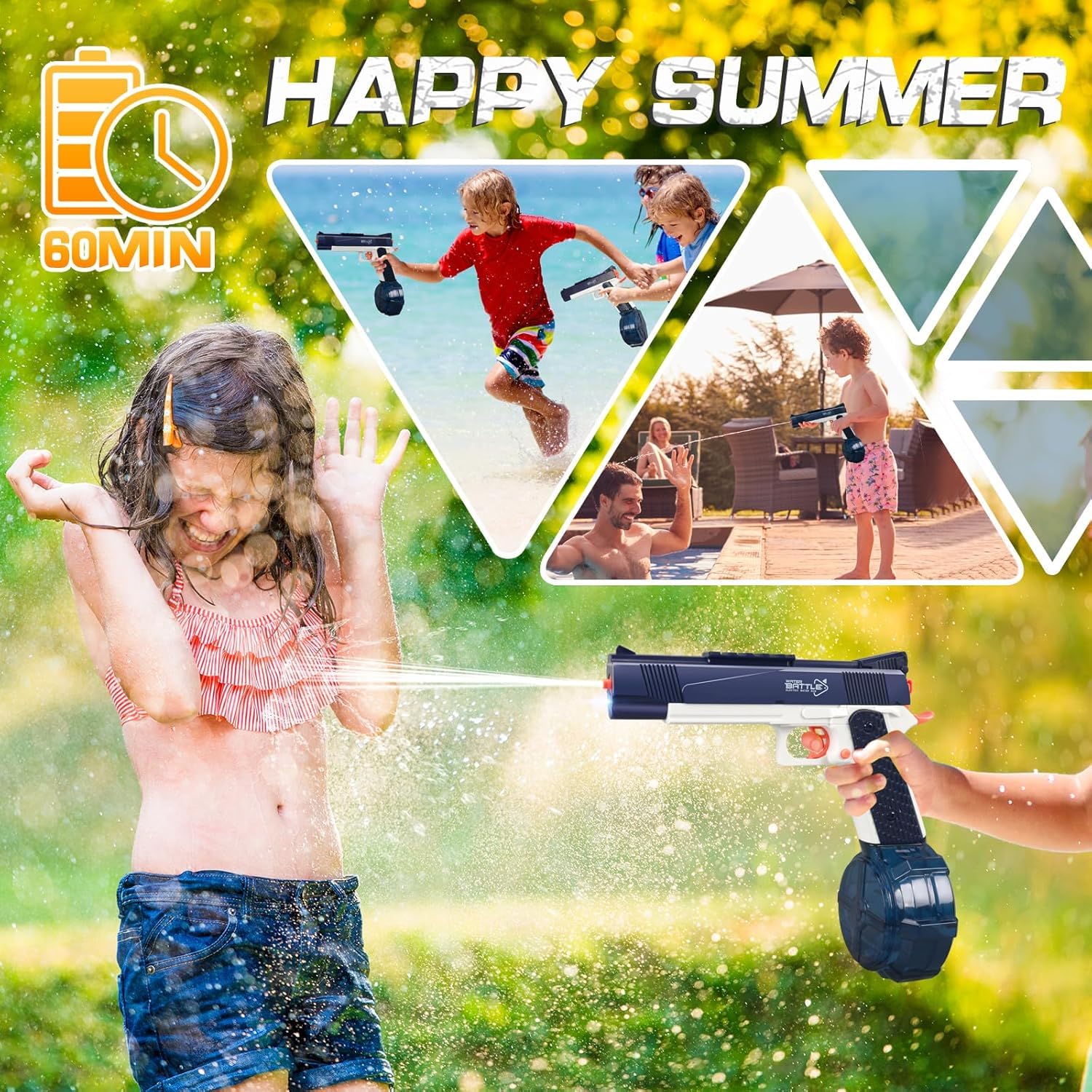 Electric Water Guns for Adults - Automatic Water Gun Powerful, Water Gun with 510cc High Capacity, Electric Squirt Gun, Blue